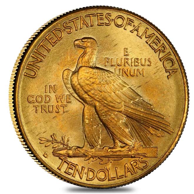 1909 D $10 Indian Head Eagle Gold Coin NGC AU 58