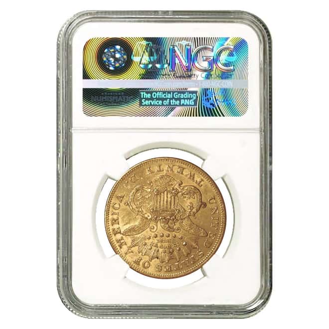 1874-S $20 Liberty Head Double Eagle Gold Coin NGC AU 55