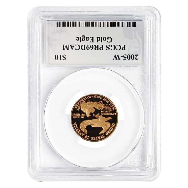 2005 W 1/4 oz $10 Gold American Eagle Coin PCGS PF 69 DCAM