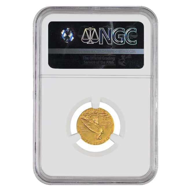 1912 $2.5 Indian Head Gold Quarter Eagle Coin NGC MS 61