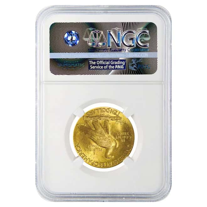 1913 $10 Indian Head Gold Eagle Coin NGC MS 61