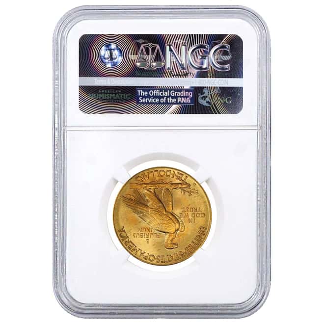 1909 D $10 Indian Head Eagle Gold Coin NGC AU 58