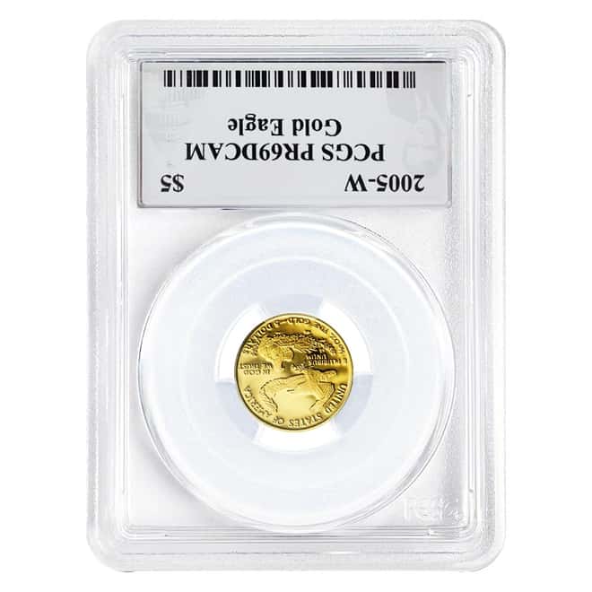 2005 W 1/10 oz $5 Proof Gold American Eagle Coin PCGS PF 69 DCAM - Philip Diehl Sig