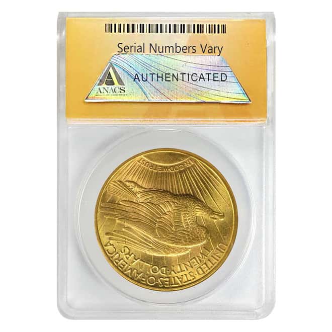 1915 S $20 Gold Saint Gaudens Double Eagle ANACS MS 62