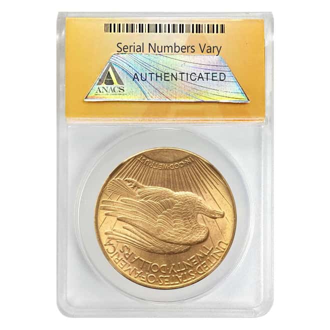 1911 D $20 Gold Saint Gaudens Double Eagle ANACS MS 60