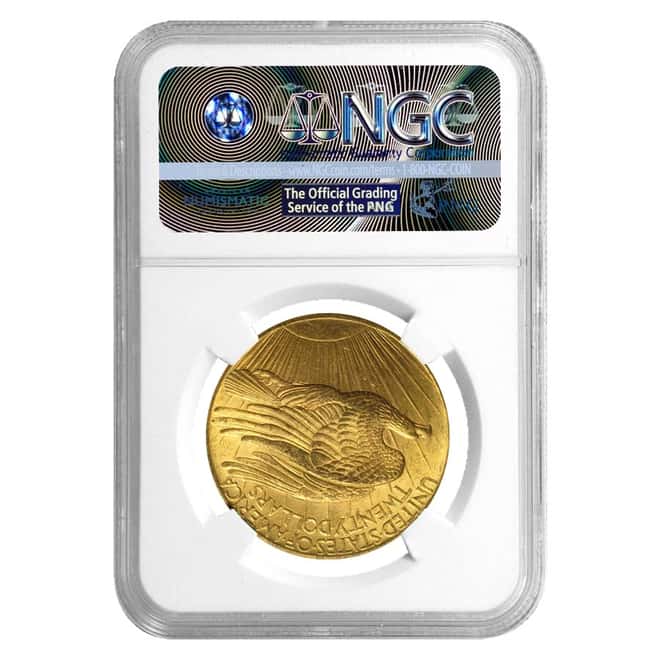 1907 $20 Gold Saint Gaudens Double Eagle Coin NGC MS 61