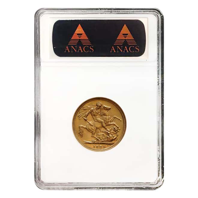 1889 S Australia Gold Sovereign Victoria Jubilee Head ANACS AU 58