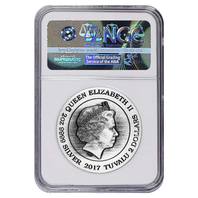 2017 2 oz Tuvalu Norse Goddesses Freya Antiqued High Relief Silver Coin NGC PF 70 Early Releases
