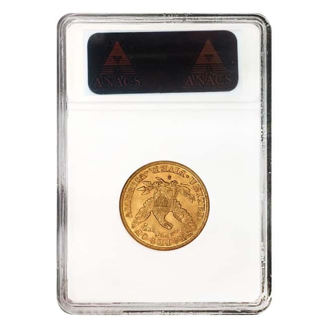 1887 S $5 Liberty Head Half Eagle Gold Coin ANACS MS 61