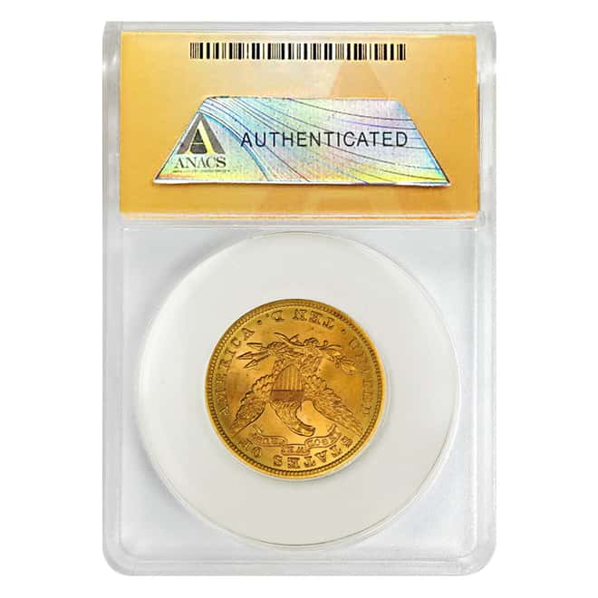 1885 $10 Liberty Head Gold Eagle Coin ANACS AU 58