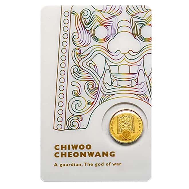 2017 1/10 oz South Korea Gold Chiwoo Cheonwang Medal BU (In White Assay)