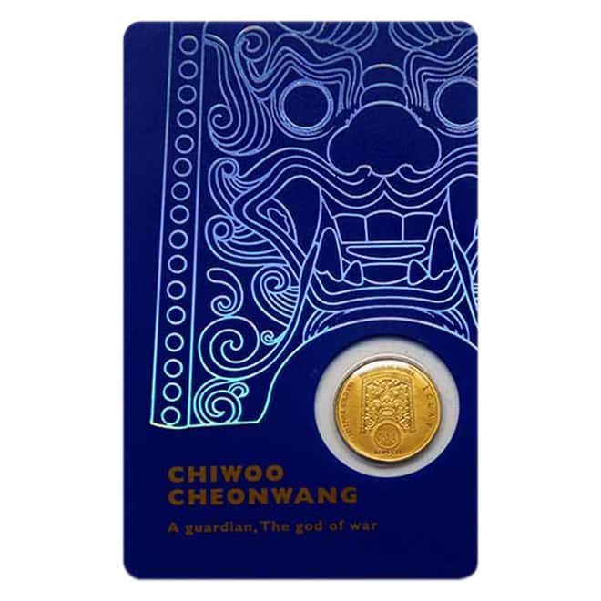 2017 1/10 oz South Korea Gold Chiwoo Cheonwang Medal BU (In Blue Assay)
