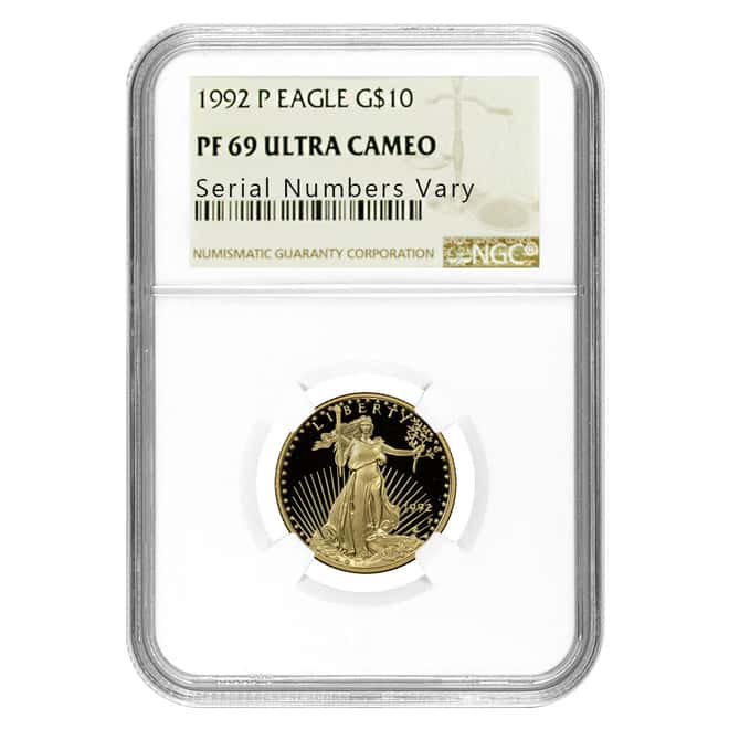 1992 P 1/4 oz $10 Gold American Eagle NGC PF 69 Ultra Cameo