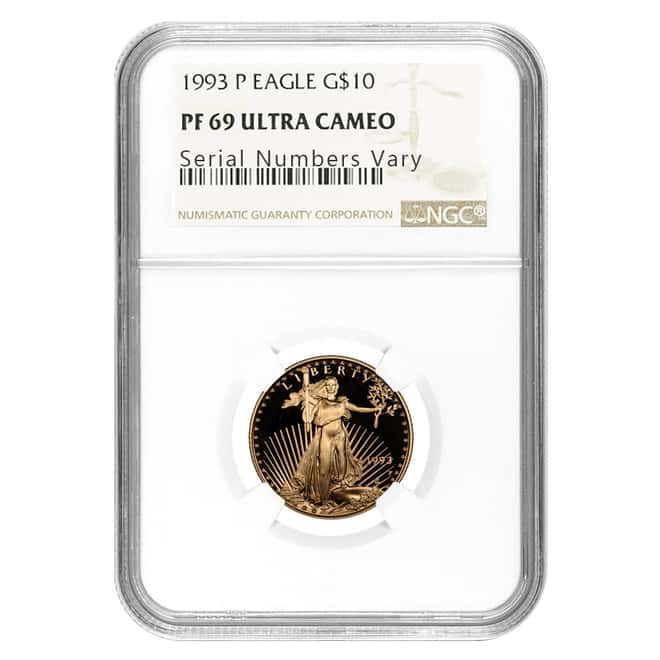 1993 P 1/4 oz $10 Gold American Eagle NGC PF 69 Ultra Cameo