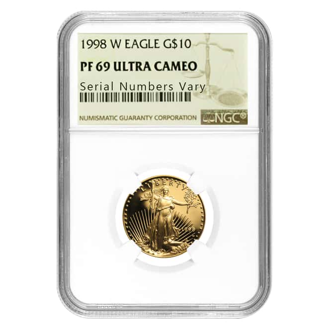1998 W 1/4 oz $10 Gold American Eagle NGC PF 69 Ultra Cameo