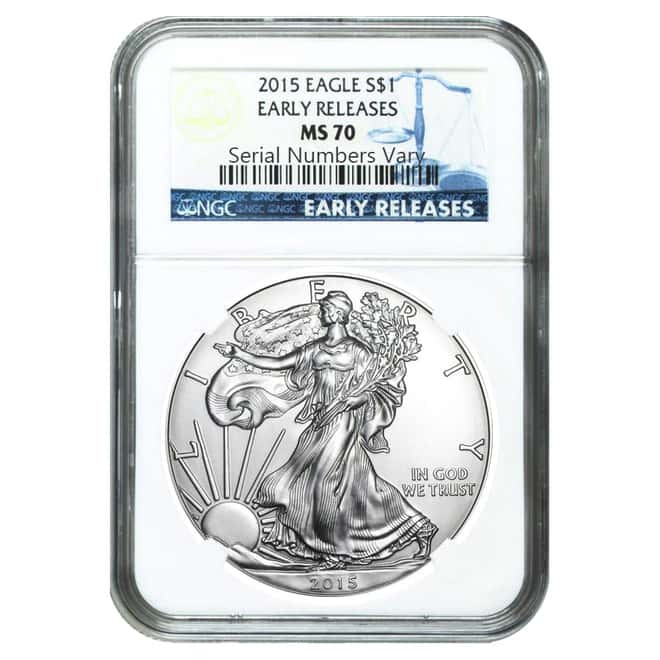 2015 1 oz Silver American Eagle $1 Coin NGC MS 70 Early Releases