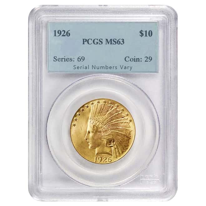 1926 $10 Indian Head Gold Eagle PCGS MS 63