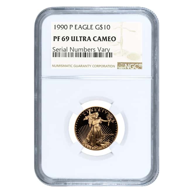 1990 P 1/4 oz $10 Gold American Eagle NGC PF 69 Ultra Cameo