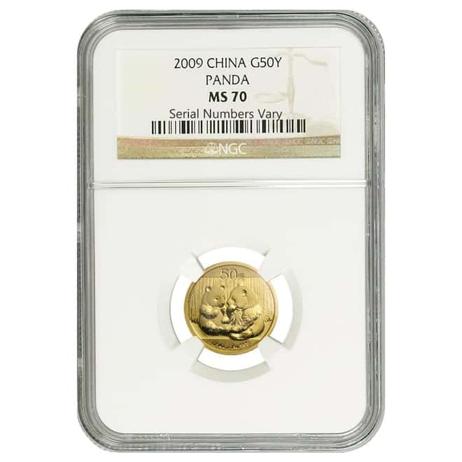 2009 1/10 oz China Gold Panda 50 Yuan NGC MS 70