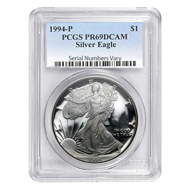 1994-P 1 oz Proof Silver American Eagle PCGS PF 69 DCAM