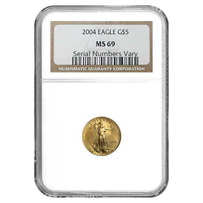 2004 1/10 oz $5 Gold American Eagle NGC MS 69