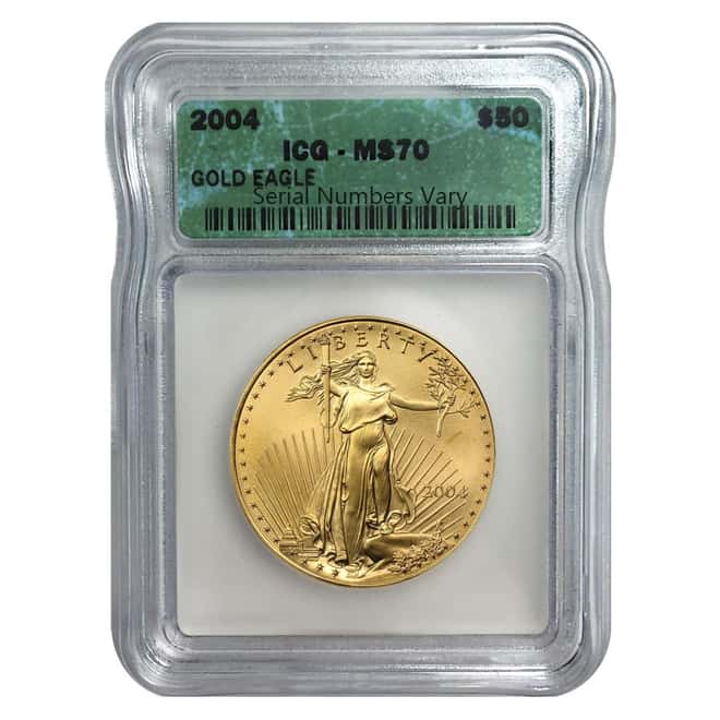 2004 1 oz $50 Gold Eagle ICG MS 70