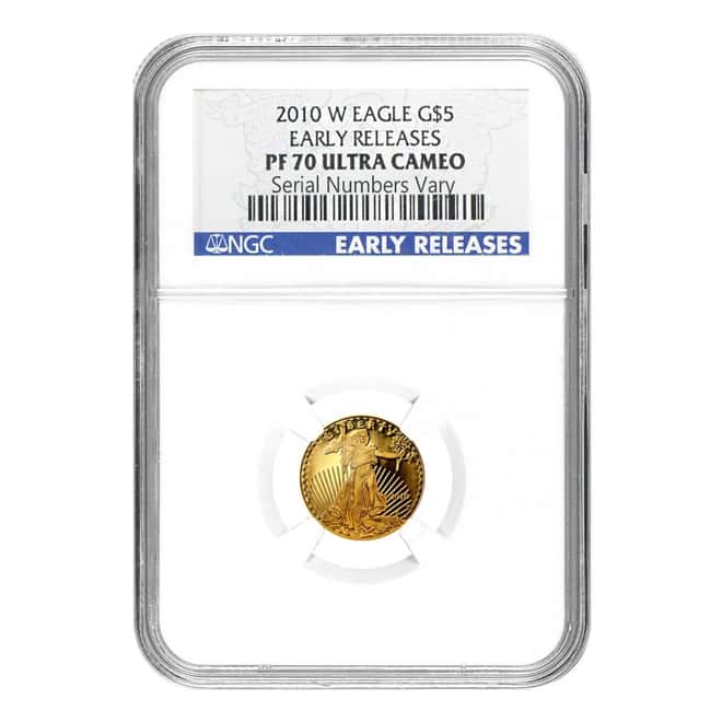 2010 W 1/10 oz $5 Gold American Eagle NGC PF 70 Early Releases