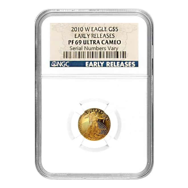 2010 W 1/10 oz $5 Gold American Eagle NGC PF 69 Early Releases