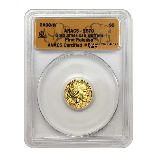 2008 W 1/10 oz Gold Buffalo ANACS SP 70 First Release