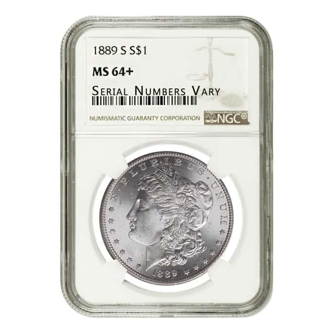 1889-S Silver Morgan Dollar NGC MS 64+