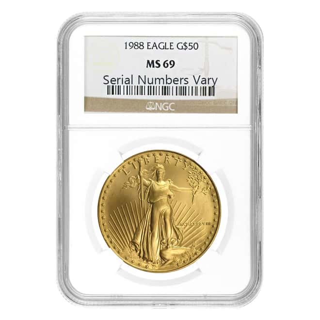 1988 1 oz $50 Gold American Eagle NGC MS 69