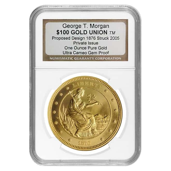 2005 1 oz George T. Morgan $100 Gold Union Private Issue Ultra High Relief Coin