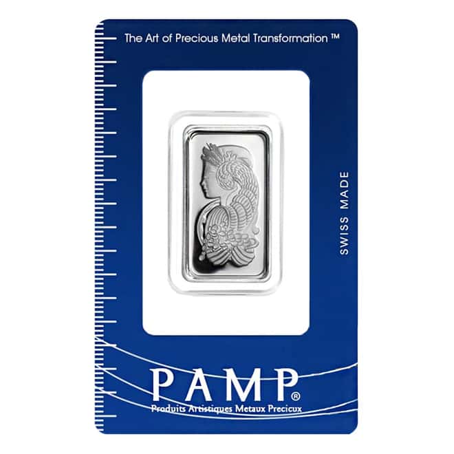 10 gram PAMP Suisse Lady Fortuna Platinum Bar .9995 Fine (In Assay)