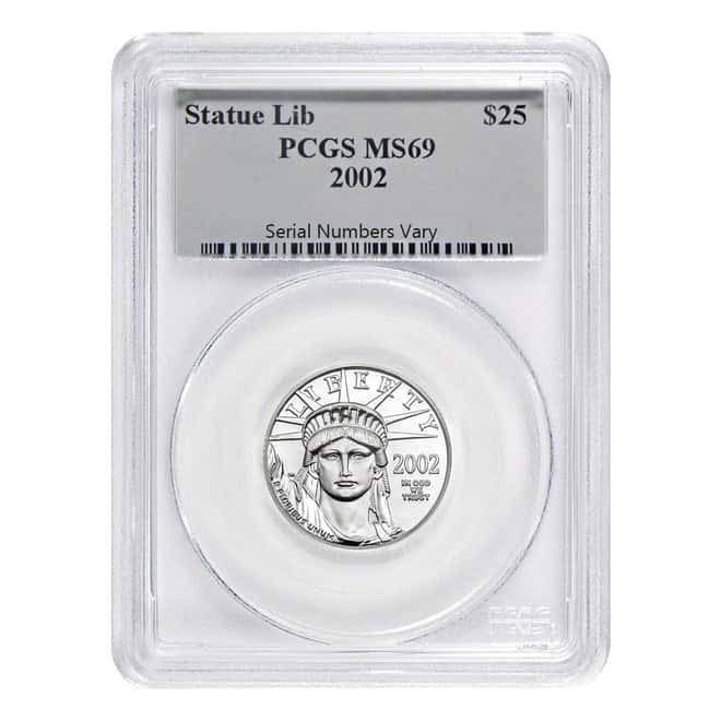 2002 1/4 oz $25 Platinum American Eagle PCGS MS 69