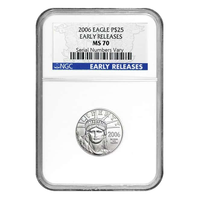 2006 1/4 oz $25 Platinum Eagle NGC MS 70 Early Releases