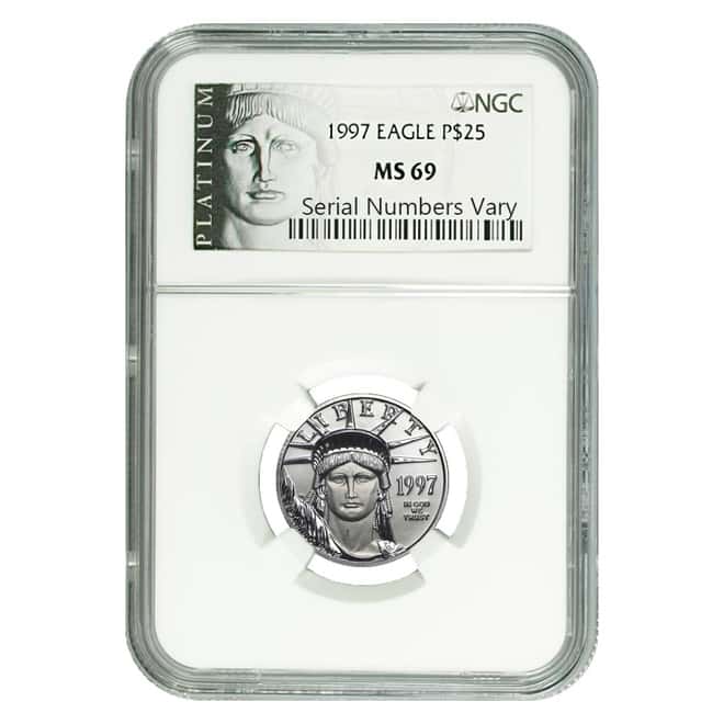 1997 1.85 oz Platinum American Eagle 4-Coin Set NGC MS 70/69 - First Year of Issue