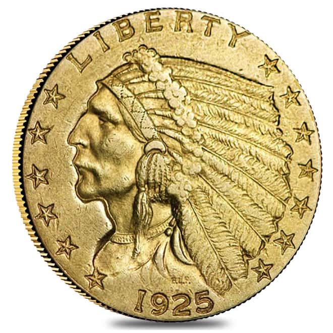 1925 D $2.5 Gold Quarter Eagle Indian Head NGC XF Details