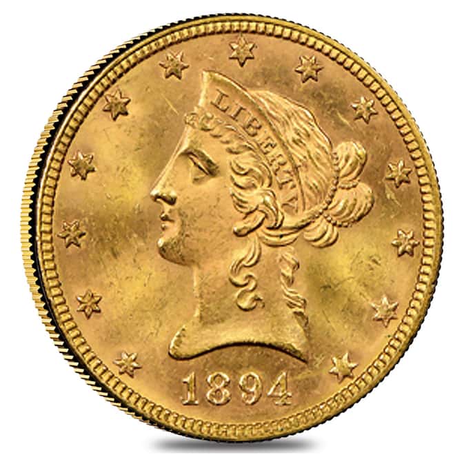 1894 $10 Liberty Head Gold Eagle Coin NGC MS 61