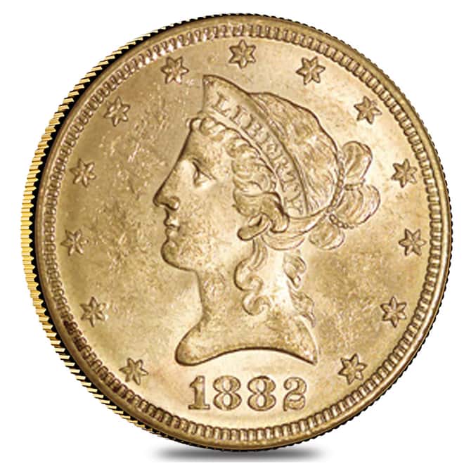 1882 $10 Liberty Head Gold Eagle Coin NGC MS 61