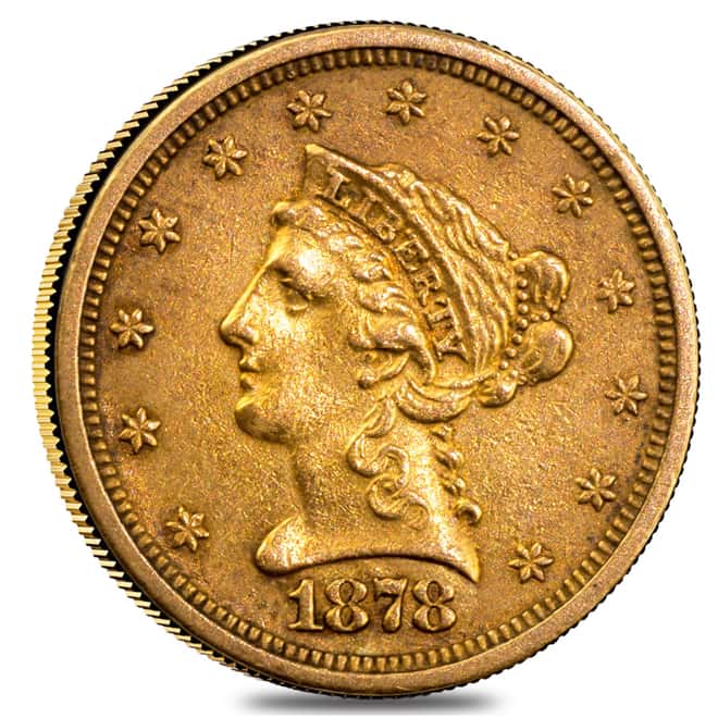 1878 $2.5 Liberty Head Quarter Eagle Gold Coin NGC AU 58