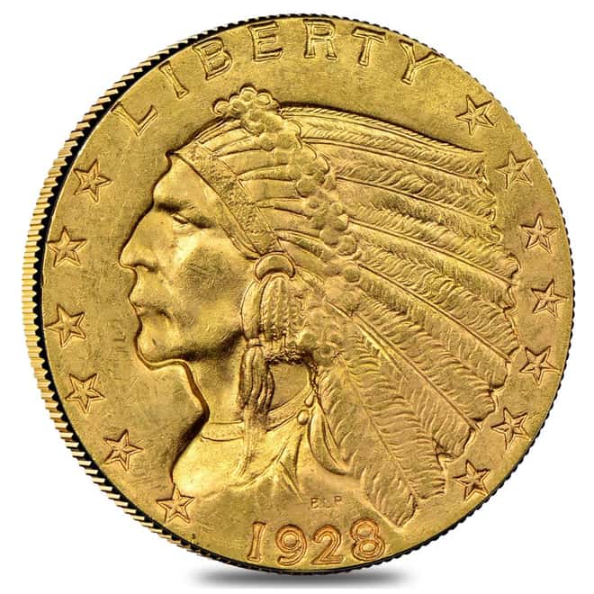 1928 $2.5 Gold Quarter Eagle Indian Head NGC AU 58