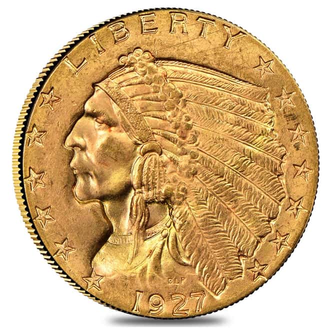 1927 $2.5 Gold Quarter Eagle Indian Head Coin NGC MS 63