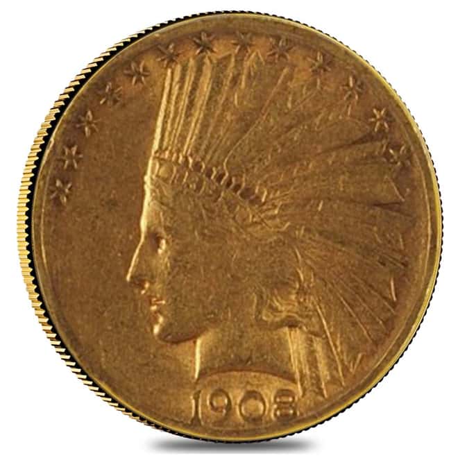 1908 S $10 Indian Head Eagle Gold Coin NGC AU 55
