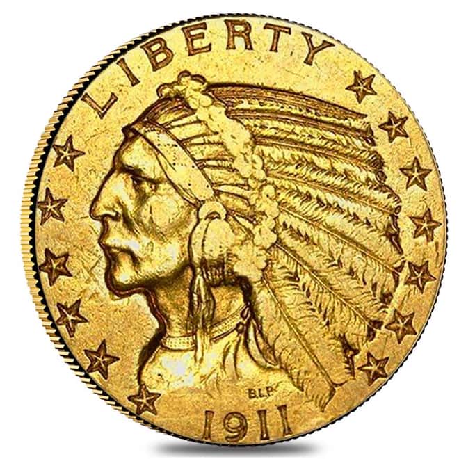 1911 $5 Indian Head Gold Half Eagle Coin NGC AU Details