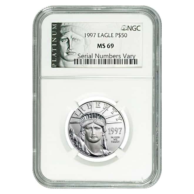 1997 1.85 oz Platinum American Eagle 4-Coin Set NGC MS 70/69 - First Year of Issue