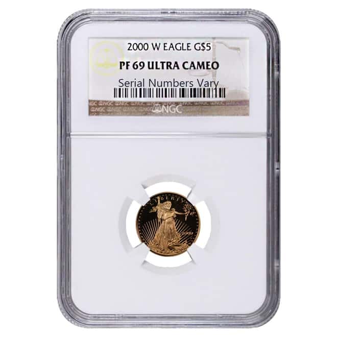 2000 W 1/10 oz Gold Eagle $5 NGC PF 69 UCAM