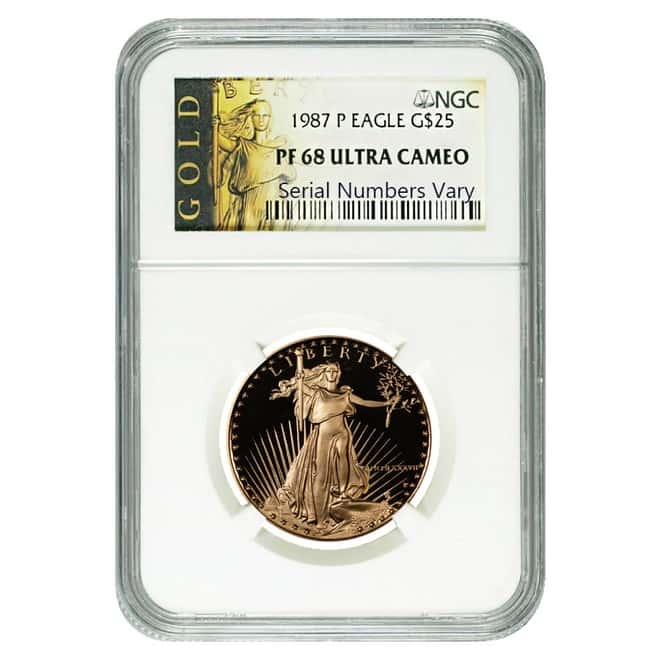 1987 1/2 oz $25 Proof Gold Eagle NGC PF 68 UCAM