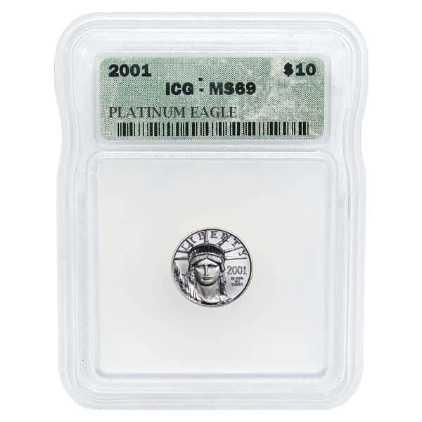 2001 1/10 oz $10 Platinum American Eagle Coin ICG MS 69