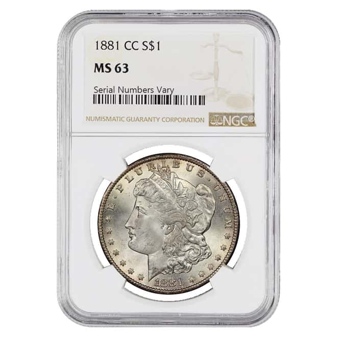 1881-CC Silver Morgan Dollar NGC MS 63