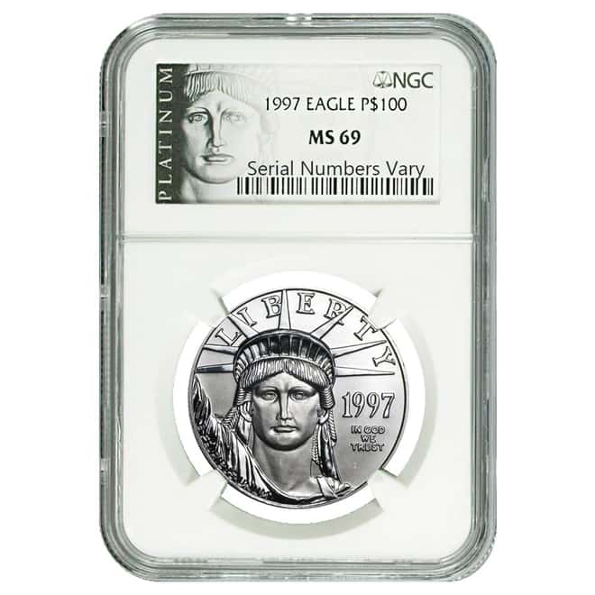1997 1.85 oz Platinum American Eagle 4-Coin Set NGC MS 70/69 - First Year of Issue